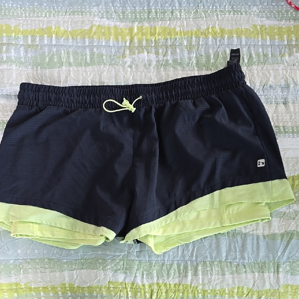 Hind Black with Neon Yellow-Chartreuse Athletic Running Shorts